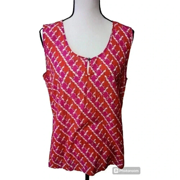 Coldwater‎ Creek Silk Blend Tank Keyhole Front Lightweight Size Large - Picture 1 of 5